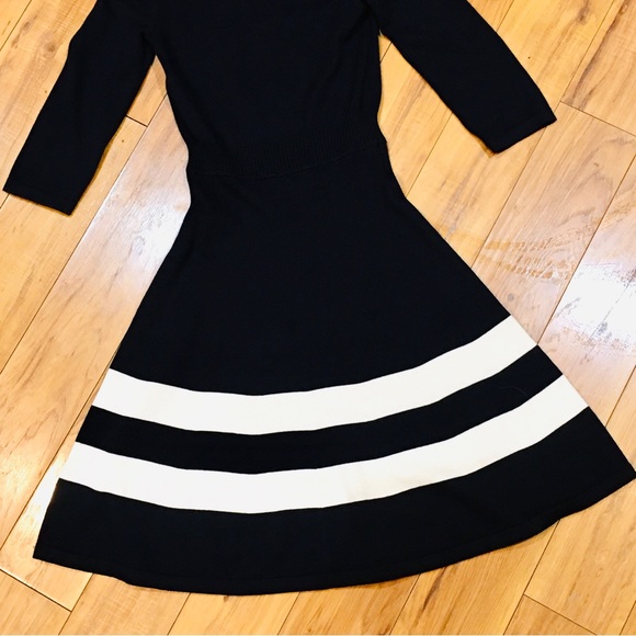 HOBBS London luxury black white sweater dress winter long sleeve small m… - Picture 3 of 9